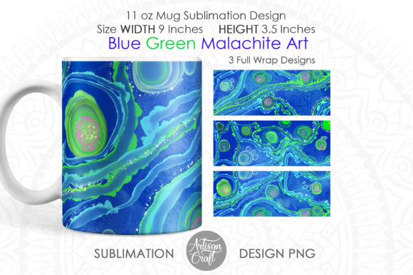 Download Sublimation Mug Designs, Malachite Art - Design Collection