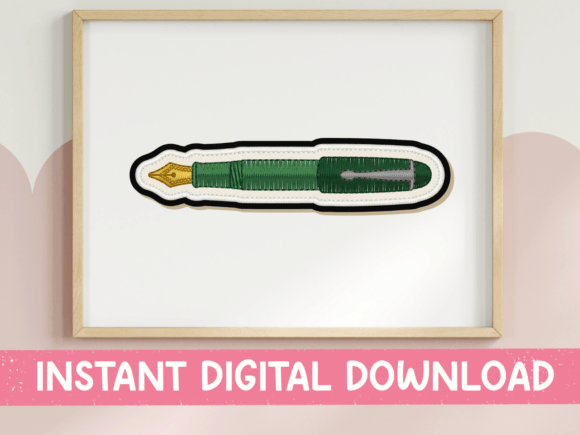 Download Green Fountain Pen Sticker Design - Design Collection