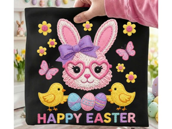 Download Happy Easter Bunny Yarn Tshirt Design - Design Collection