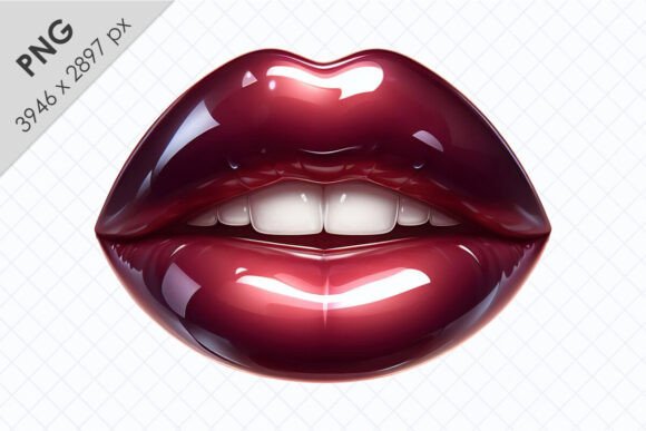 Download Glossy Lips Clipart PNG – Trendy Design - Design Collection