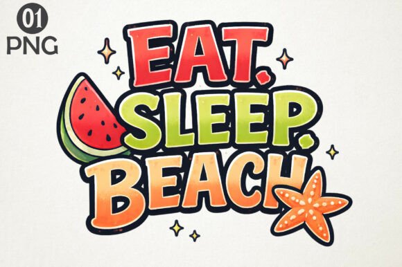 Download Eat Sleep Beach PNG Clipart Design - Design Collection