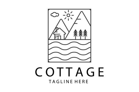 Download Cottage Minimalist Line Art Logo Design - Design Collection