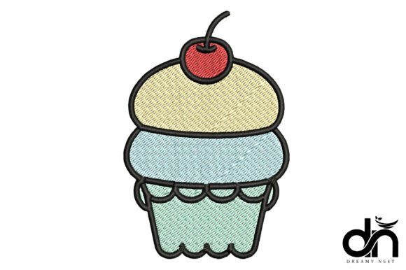 Download Sweet Pastel Cupcake Embroidery Design - Design Collection