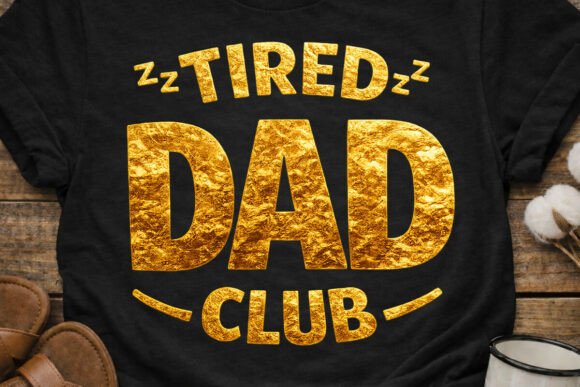 Download Tired Dad Club Foil PNG Design - Design Collection
