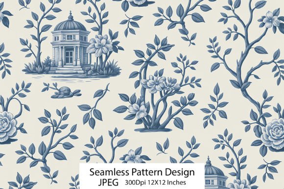 Download Vintage Peony Toile Pattern Design - Design Collection