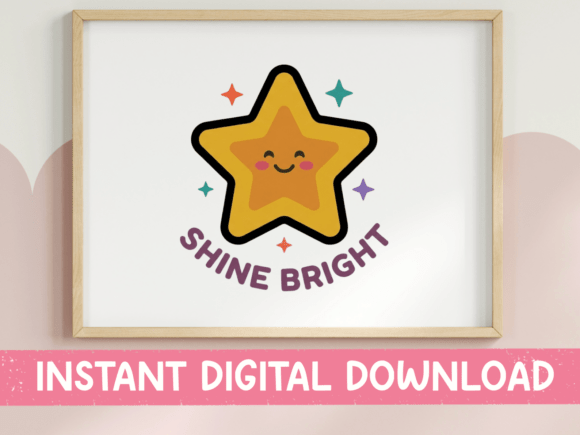 Download Shine Bright Kawaii Star Sticker Design - Design Collection
