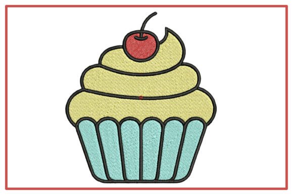 Download Sweet Cupcake Cherry Embroidery Design - Design Collection