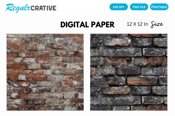 Download Dark Brick Wall Digital Paper PNG Design - Design Collection