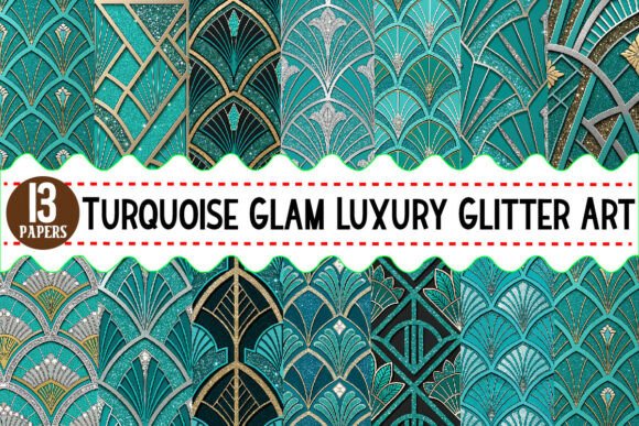 Download Turquoise Glam Luxury Glitter Art Deco - Premium Resources