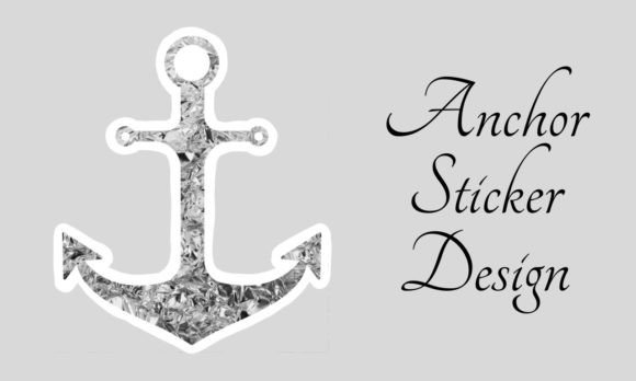 Download Silver Foil Anchor Sticker Design - Design Collection