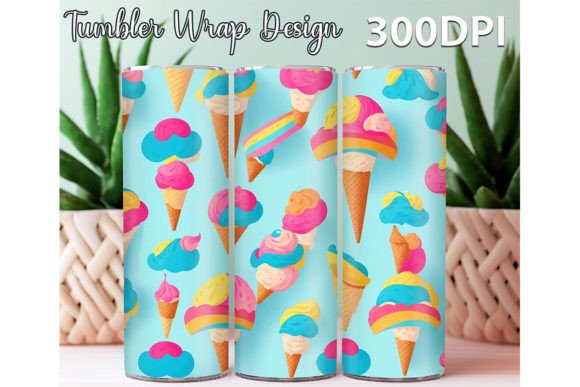 Download Ice Cream Pattern Tumbler Wrap Design - Design Collection